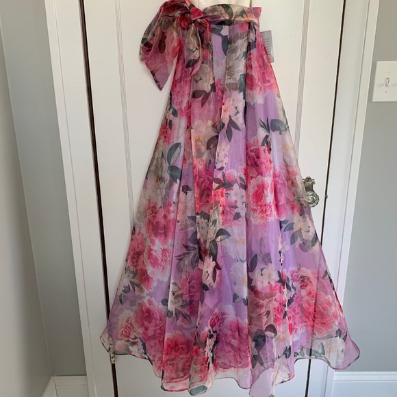 NWT Eliza J Floral Organza Gown - Picture 3 of 7